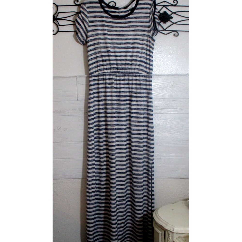 Market & Spruce Knit Maxi Dress Women's Size L Multicolor Striped Slit Side